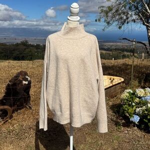 INDUSTRY Republic Clothing Ivory Birch Mock Turtle Neck minimalist wool blend XL